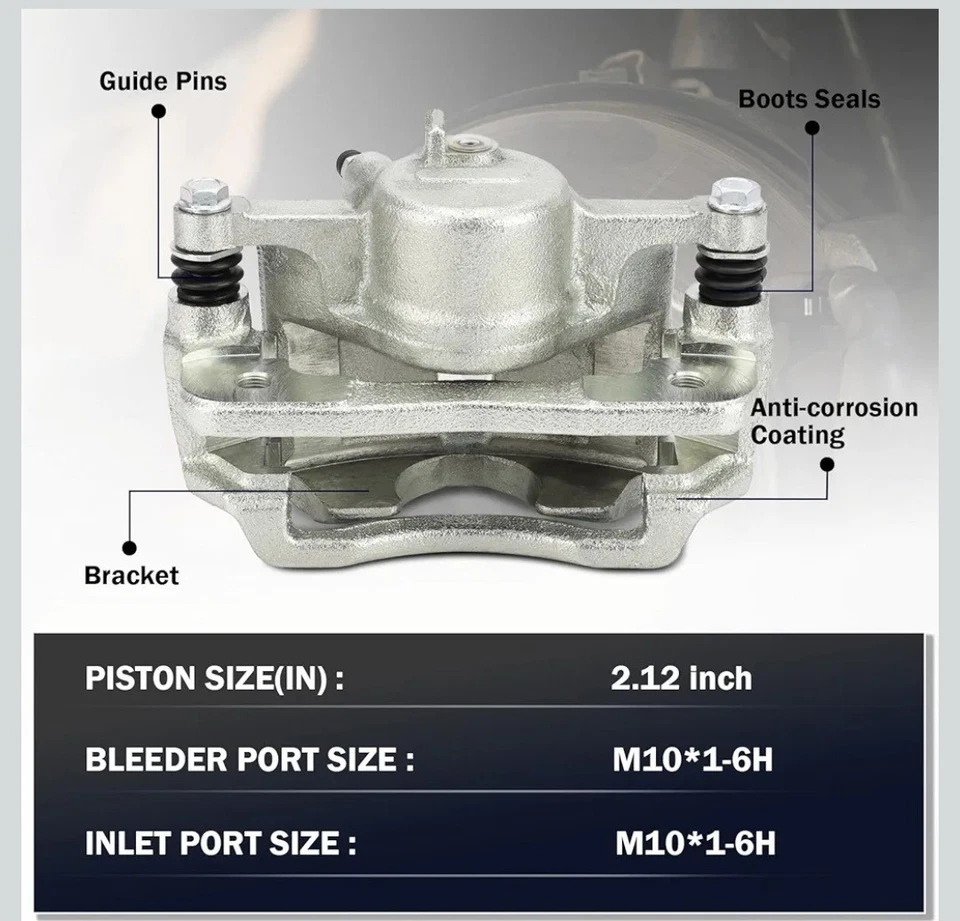 Par de pinzas de freno delanteras con soporte para Honda Civic 1996-2011 Insight Acura EL Foto 2 de 4