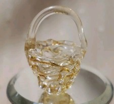 GLASS WEAVED BASKET FOR MINIATURE DOLLHOUSE OR ROOMBOX