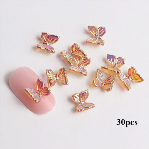 Nail Jewelry Manicure 3D Crystal Butterfly 30PCS Nail Rhinestones New Beauty - Picture 12 of 26