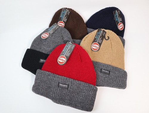 Thinsulate Knitted Thermal Beanie in Black, Brown, Grey, Mustard, Navy, Red - Picture 2 of 19