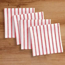 Solino Home 100% Pure Linen Dinner Napkins 20 x 20" Fall - Madison Stripe