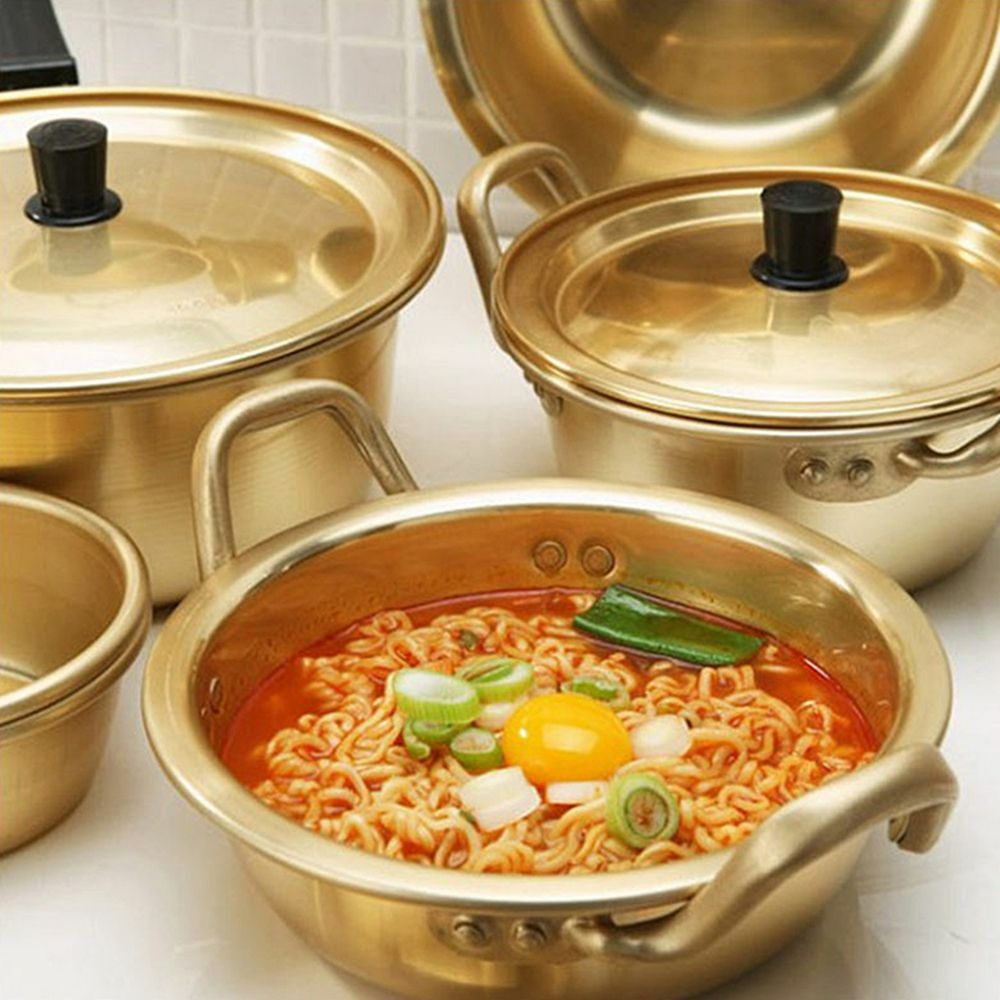 Cooking Golden Korean With Lid Fast Soup Pot Cookware Noodle Pot Ramen Pot