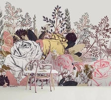 3D Vintage Floral Wallpaper Wall Mural Removable Self-adhesive Sticker 744