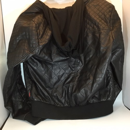 LEVI'S Kunstleder Trucker Hoodie Jacke Mantel Jungen großes kariertes Futter - Bild 8 von 11