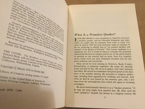 Edward Hicks Primitive Quaker, Vintage Rare Art Book, Eleanore Mather, 1970 Ed - Imagen 5 de 9