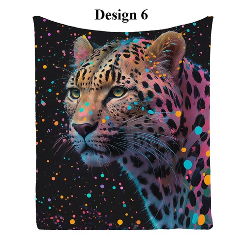 Leopard Spots Dots Flannel Bedspread Sofa Lounge Throw Blanket Holiday Gift - Picture 14 of 14