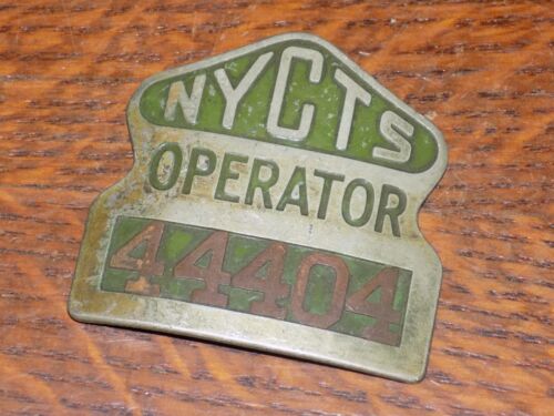 Vintage New York City Transit System Metal Hat Badge 44404 Discontinued