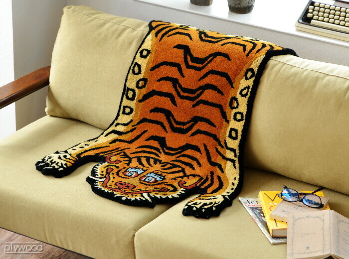 Tibetan Tiger Rug DTTR-01 L size W90xD160xH1.8cm BLUE New from