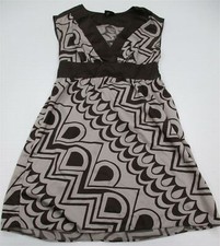 MOSSIMO Women's Size M A-line Flowy V-neck Casual Silky Brown Dress