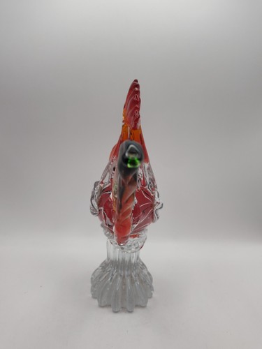Murano Style Hand Blown Glass Rooster 10" Tall - Picture 5 of 19