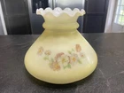 Milk Glass Yellow Vintage Lamp Shade Ruffled Top Hand Painted Floral