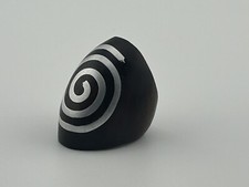 Wood Ring Silver Swirl Inset Inlay Size 6 1 Long Face Boho