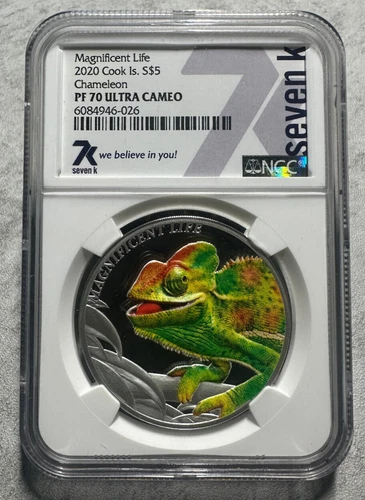 2020 Magnificent Life Chameleon Cook Islands .999 Silver NGC PF70 UC Mint 999!