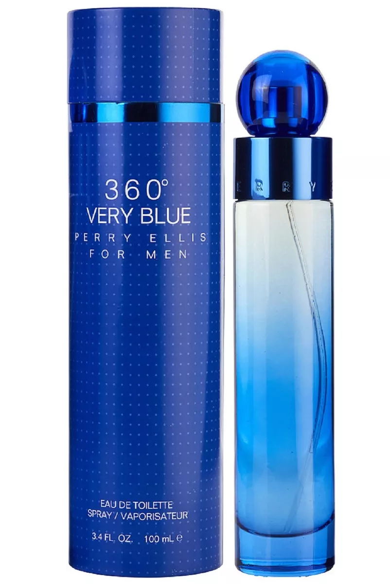 360 VERY BLUE * Perry Ellis 3.4 oz / 100 ml Eau De Toilette Men Cologne  Spray