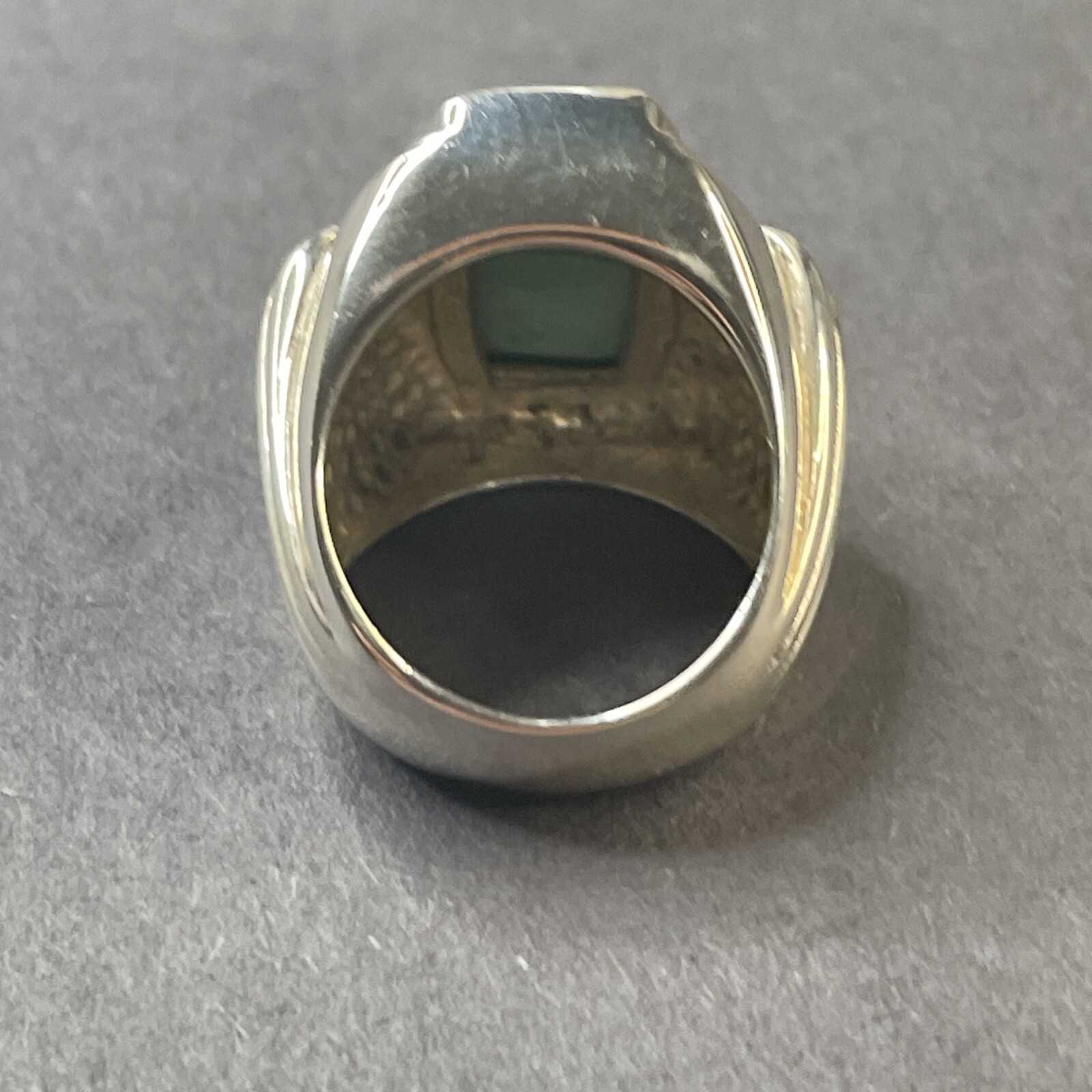 Large Solid Sterling Turquoise Ring Sz. 5.25 - image 3