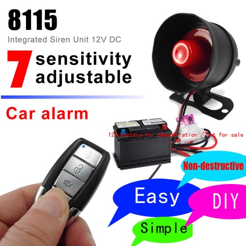 Car Security System Horn Siren Alarm with 2 Rc Controls Anti-Theft Alarm System