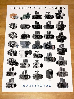 HASSELBLAD POSTER PLAKAT EVOLUTION STAMMBAUM JAPAN HISTORY OF A CAMERA PEDIGREE