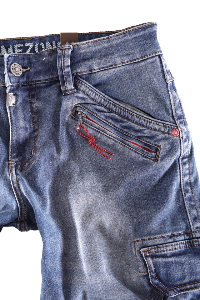 Timezone Benito TZ 3983 Jeans Cargo Uomo – Urban Indaco – Vestibilità Larga, Multiple Tasche