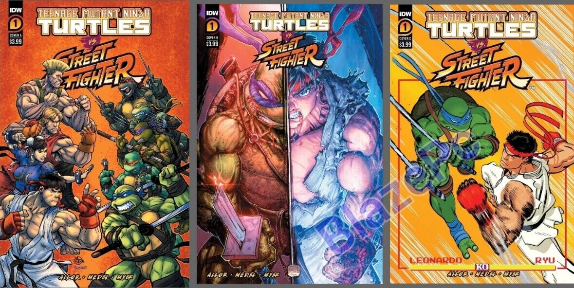 TMNT Vs Street Fighter 1 Cover A B C Variant Set or 1:25 1:50 Options 2023  NM