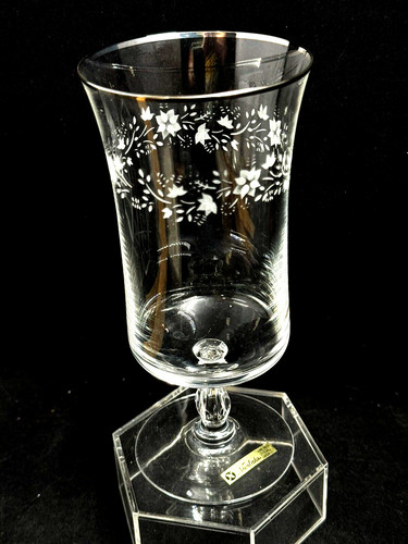 Noritake Buckingham Platinum Trim Iced Tea Glass Floral Band Around The Bowl 7”