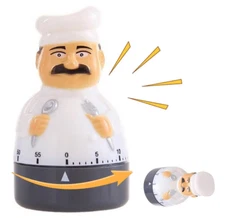 Kitchen Mechanical Timer, Countdown Alarm Clock, Chef Shape,for  Learn Cooking