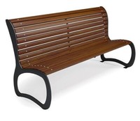 Stadtbank Bank Gartenbank Parkbank Sitzbank Stahl Holz 183Cm Braun Palisander