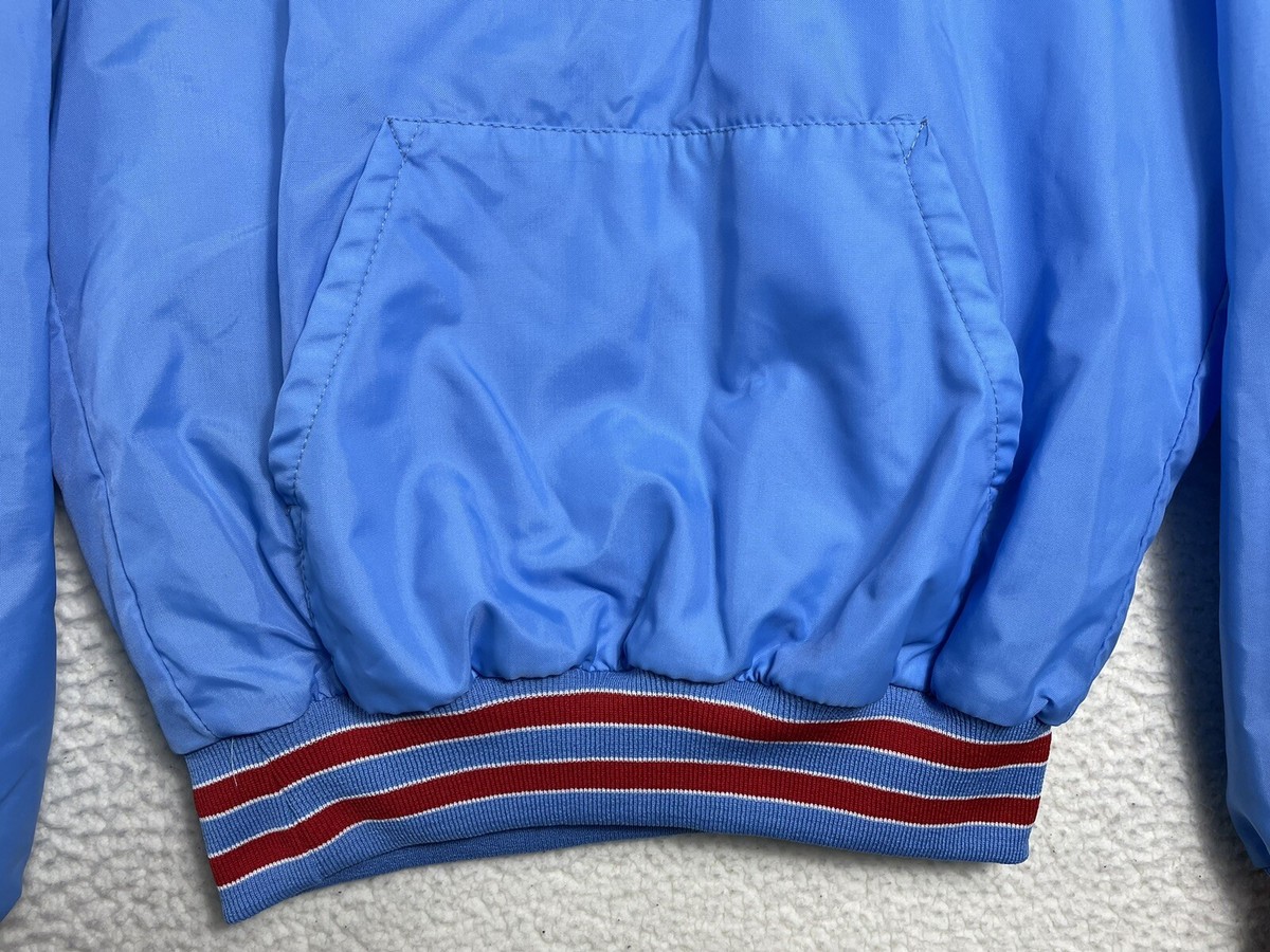 Vintage 80s Holloway Made In USA Light Blue Satin Varsity Vintage 80s Holloway Made In USA Light Blue Satin Varsity