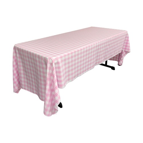 LA Linen Polyester Checkered 60 by 120-Inch Rectangular Tablecloth. Made in USA - Picture 7 of 10