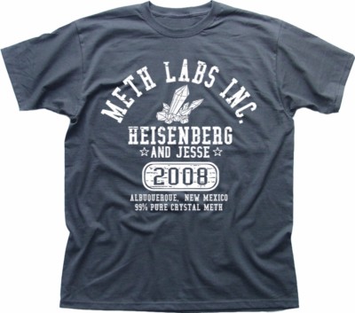 T-Shirt Breaking Bad METH LABS Inc Walter Jesse Heisenberg grau Baumwolle OZ9274