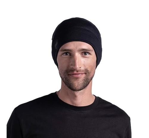 Buff Merino Lightweight Beanie Mütze Beanie Kopfbedeckungen Hut solid blk Unisex - 第 2/7 張圖片