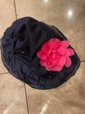 Carters Baby Toddler Sun Hat Size 12-24 Months Navy Blue with Flower