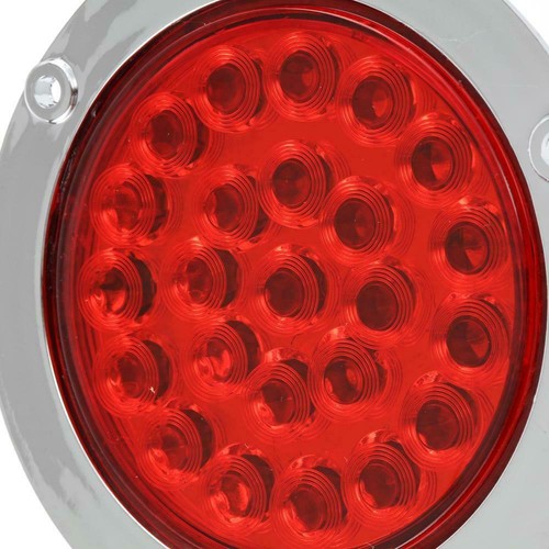 4" LED Round Stop Turn Tail Backup Reverse Truck Trailer Lights 4 Red + 2 White - Picture 7 of 10
