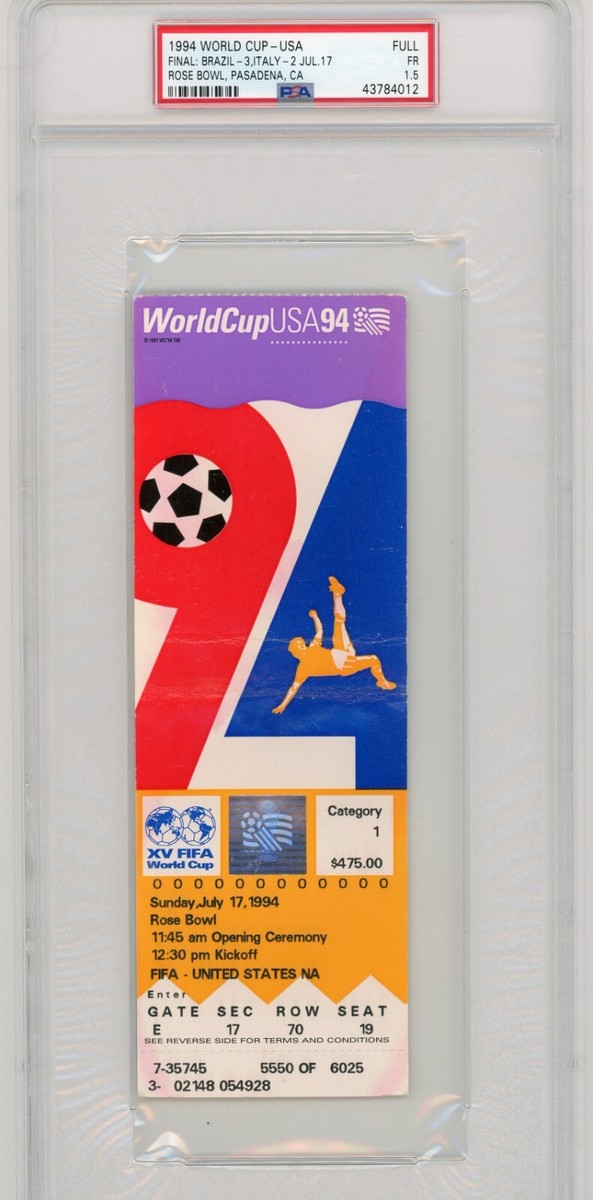 1994 USA FIFA SOCCER WORLD CUP FINAL TICKET STUB BRAZIL BRASIL VS