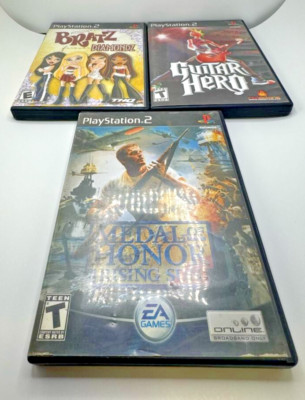 (QTY 3) Sony PlayStation 2 PS2 Medal of Honor Rising Sun,Bratz Forever Diamondz,
