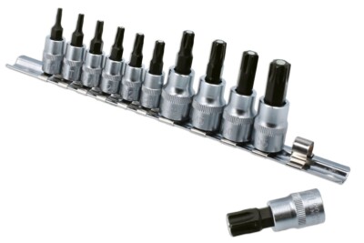 Laser Tools 8898 Magnetic Star Bit Set 11 Stück 3/8''D & 1/4''D für Torx Befestigungen