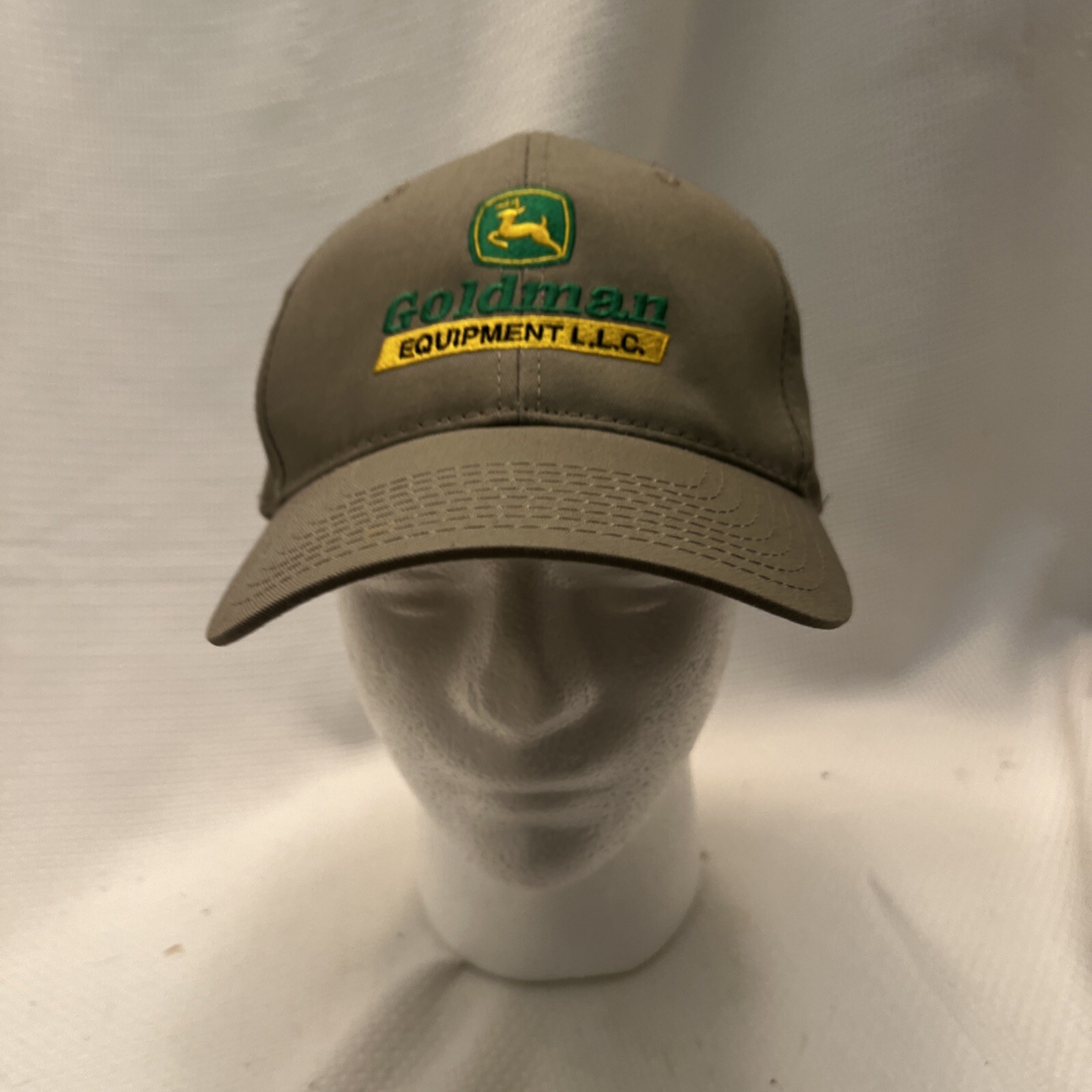 New John Deere Tan SnapBack Cap by Goldman Equipment Double X Style  