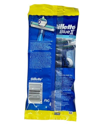 30 GILLETTE Blue II Plus Razor Easy Grip Lubrastrip 5 packs of 6 Razors - Picture 2 of 3
