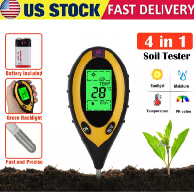4 in 1 PH Tester Soil Water Moisture Light Test Meter for Garden Plant Seeding