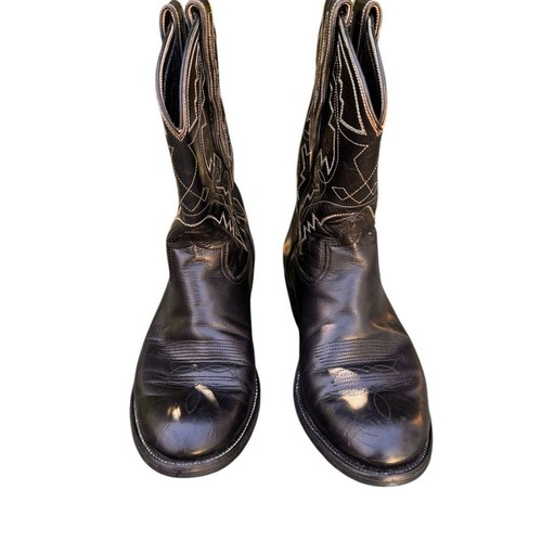 Loveless Handmade in OK Luxury Black Leather Wonen’s Cowboy Boot Size 8.5 in EUC - Picture 4 of 8