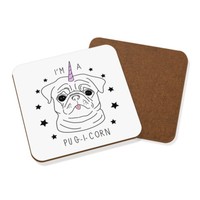 I'm A Pugicorn Stars Untersetzer GeträNke - Lustig Mops Einhorn Hund Welpe