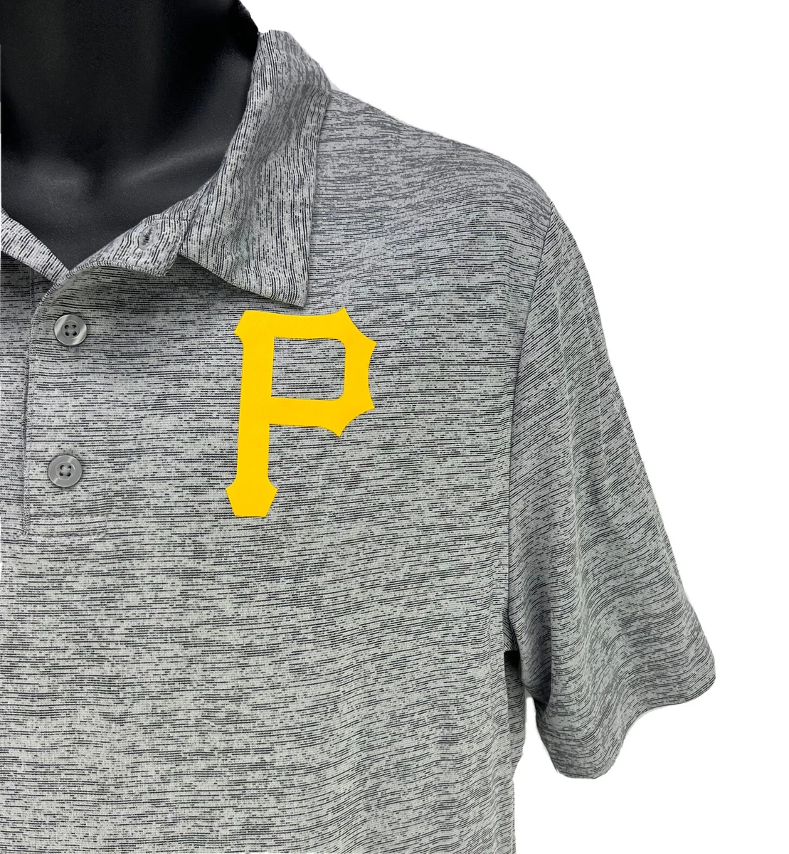 MLB Men’s M Pittsburgh Pirates Polo Shirt MLB Short Sleeve Gray Shirt