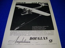 1932 DOUGLAS AMPHIBION  "TRIED..AND PROVEN"..1-PAGE ORIGINAL SALES AD (211GG)