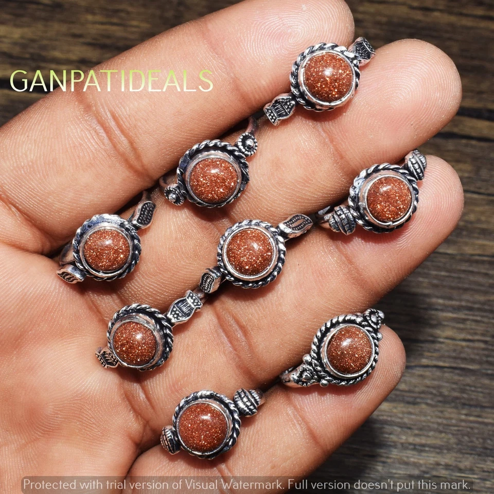 ¡VENTA A GRANEL! Lote al por mayor de anillos de piedras preciosas de oro enchapados en plata 925 Foto 4 de 4