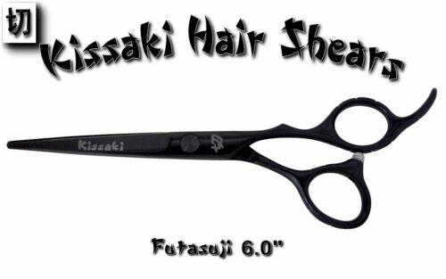 Kissaki Pro Hair Scissors 6.0" Futasuji Black Titanium Hair Cutting Shears - Picture 3 of 3