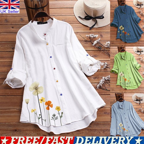 Plus Size Womens Cotton Linen Tunic 