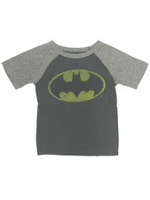 Batman Boys 2-Tone Gray Short Sleeve Logo T-Shirt Tee Shirt