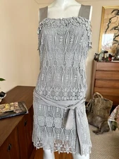 RARE Gorgeous Thomas Wylde grey silk lace dress