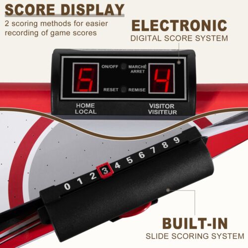 54" Air-Powered Hockey Table Sport Hockey Game Pushers Pucks LED Scorer Foldable - Picture 3 of 13