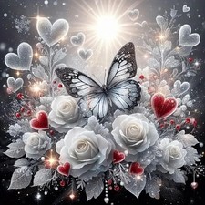 Butterfly Diamond Art Kit 12 Inch 5D DIY Painting Craft Wall Decor