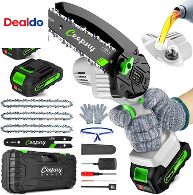 Mini Chainsaw Cordless,6 Inch Portable Electric Chainsaw with Automatic Oiler/Se